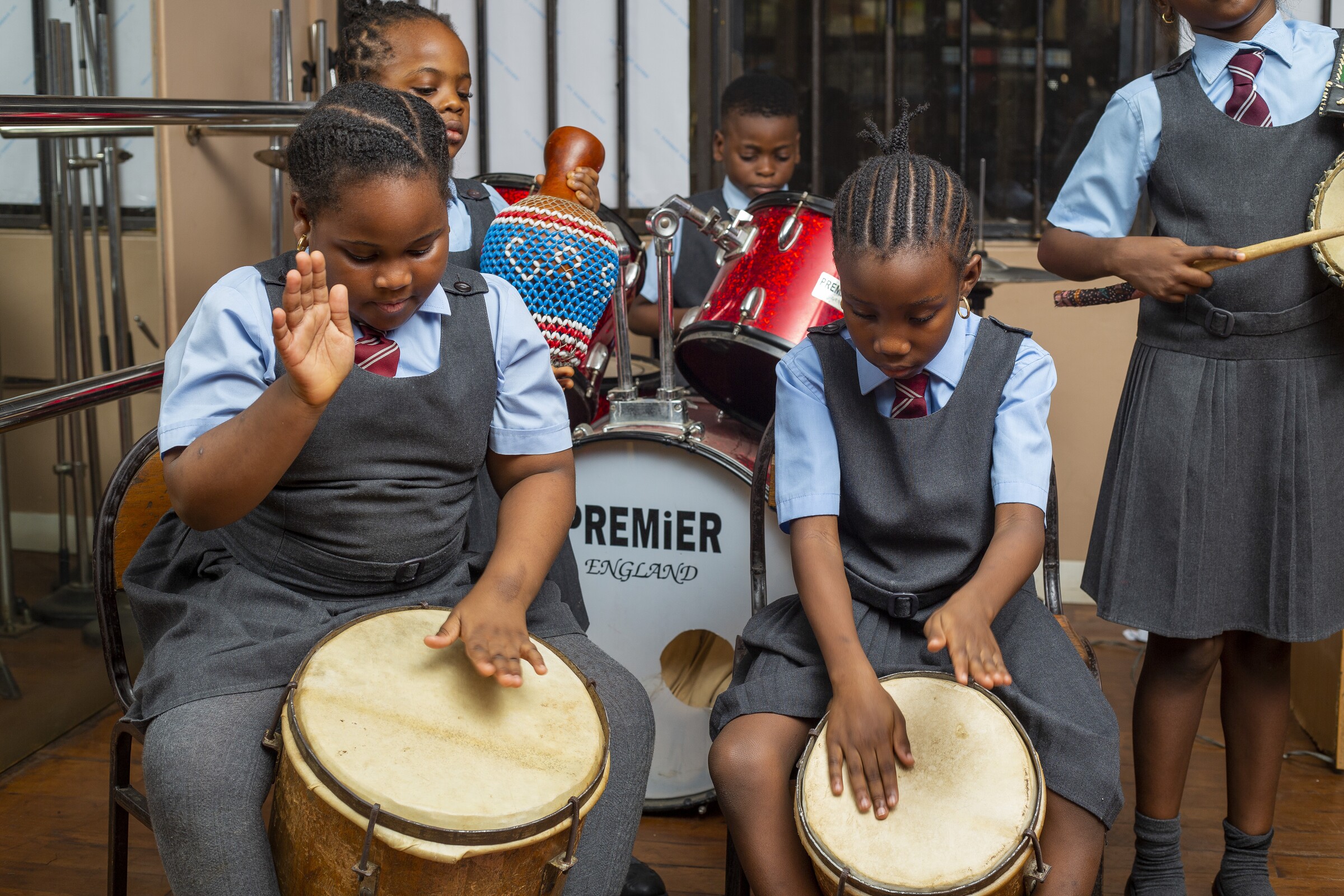 Concord pupils learning percussion together