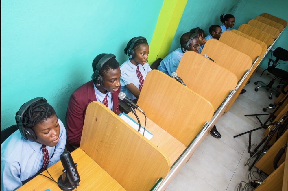 Concord students learning a language in class